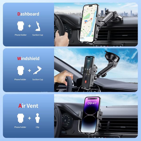 MOKPR Wireless Car Charger, 15W Fast Charging Auto Clamping ... - Image 6