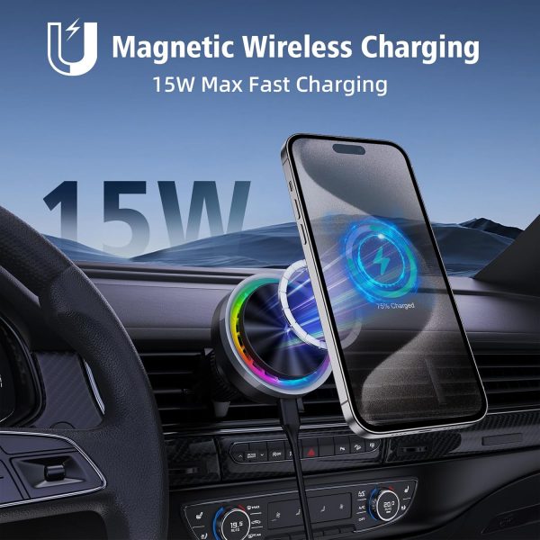 Car Phone Holder Wireless Charger for Magsafe Car Mount Char... - Image 4