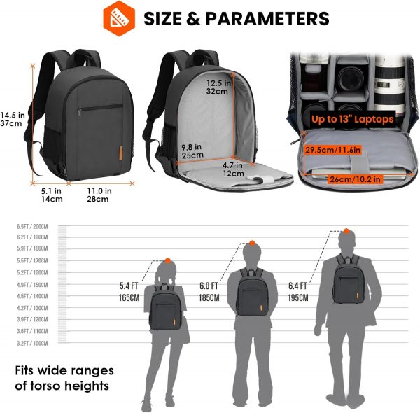 TARION Camera Backpack Waterproof Case Bag with Laptop Compa... - Image 9