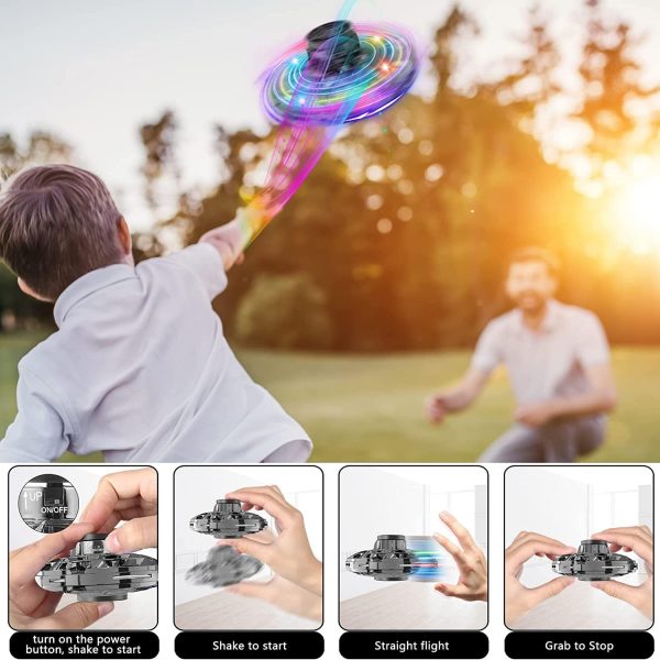 Flying Spinner Toys, Hand Controlled Mini Drone, RGB Light F... - Image 2
