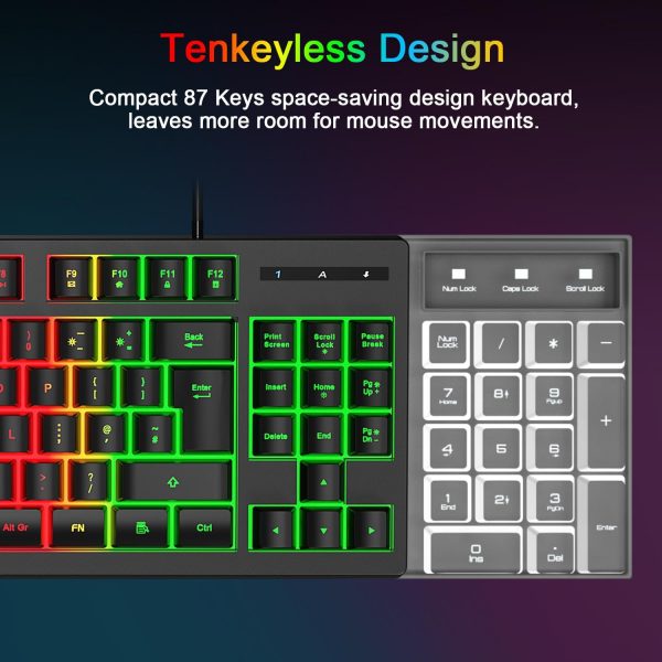 Rewurnth Gaming Keyboard and Mouse Set, UK Layout 75% TKL RG... - Image 5