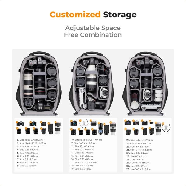 K&F Concept Camera Backpack,Hardshell DSLR Photography Camer... - Image 5
