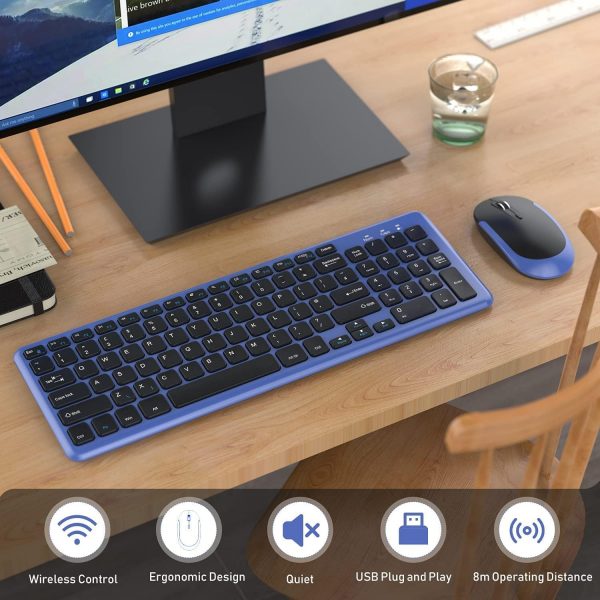 Wireless Keyboard and Mouse Set, 2.4 GHz Wireless USB Keyboa... - Image 8