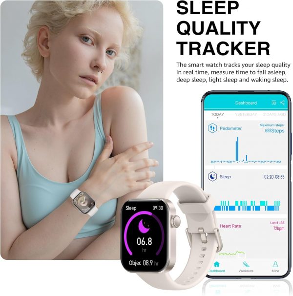 Smart Watch for Women Men Answer/Make Call,1.85"HD Screen Fi... - Image 4