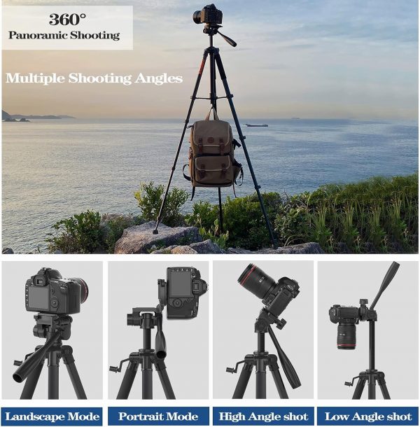 KINGJOY 75" Camera Tripod for Canon Nikon Dslr Lightweight A... - Image 3