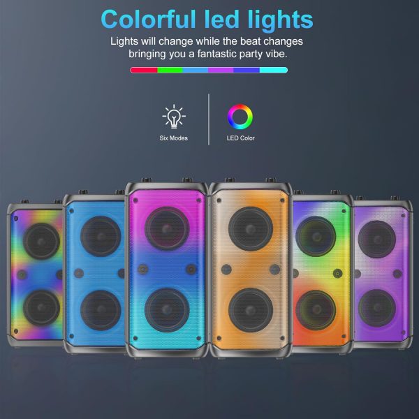 TAMPROAD Bluetooth Speaker, 80W Peak Wireless TWS Portable O... - Image 5