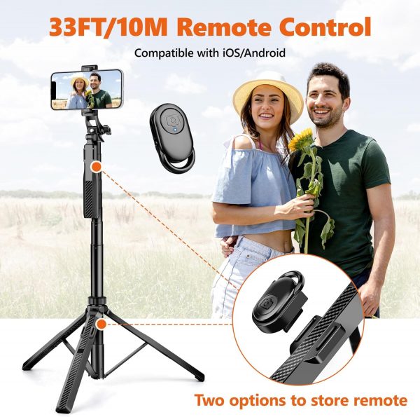 JOILCAN 70" Cell Phone Selfie Stick Tripod, Extendable Mobil... - Image 7