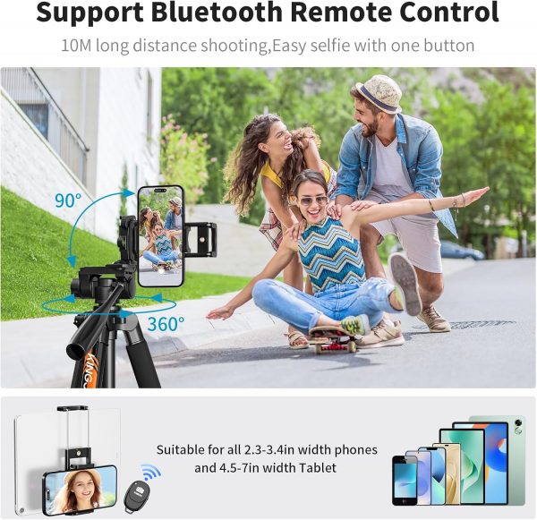 KINGJOY 75" Camera Tripod for Canon Nikon Dslr Lightweight A... - Image 5