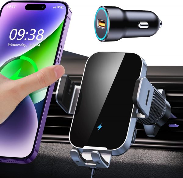 ISEYOU Car Phone Holder Wireless Charger, 15W Fast Charging ... - Image 2
