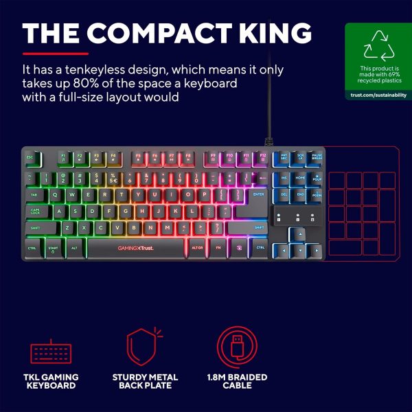 Trust Gaming TKL Keyboard with UK Layout GXT 833 Thado - Com... - Image 3