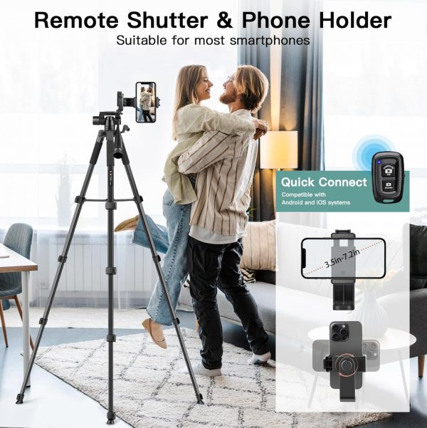 Victiv 67.7" Camera Tripod, Lightweight Tripod for Smartphon... - Image 6