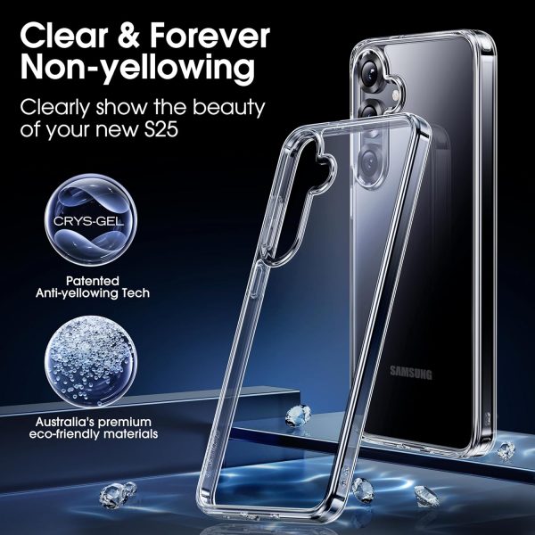 CASEKOO Crystal Clear for Samsung S25 Case [Never Yellow] [M... - Image 3