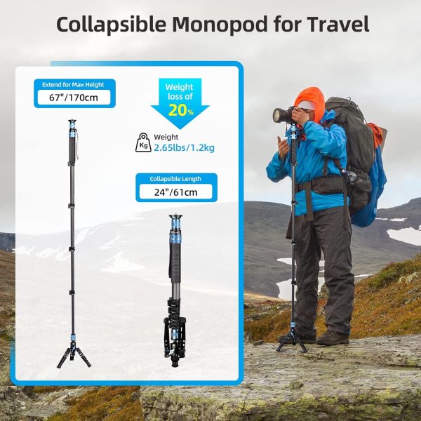 SIRUI P-325FL Camera Monopod for Photography, 170cm Carbon F... - Image 4