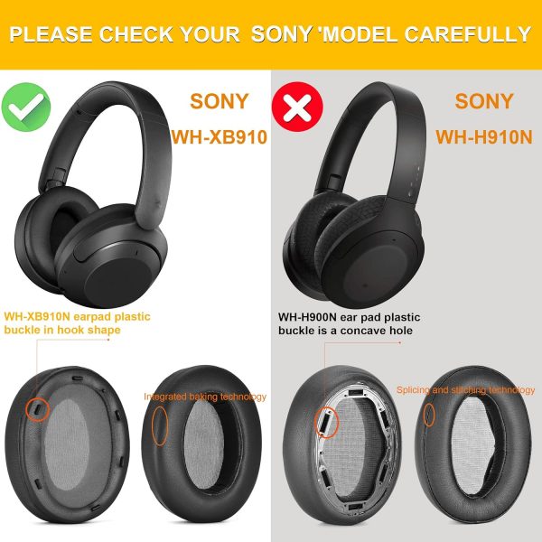 WH XB910N Earpads Cushions Replacement Compatible with Sony ... - Image 4