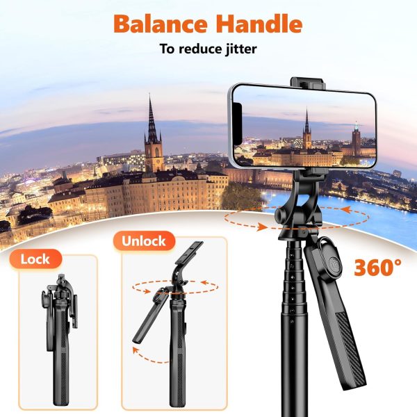 JOILCAN 70" Cell Phone Selfie Stick Tripod, Extendable Mobil... - Image 9