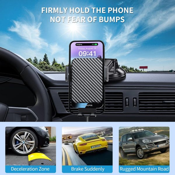 MOKPR Wireless Car Charger, 15W Fast Charging Auto Clamping ... - Image 8