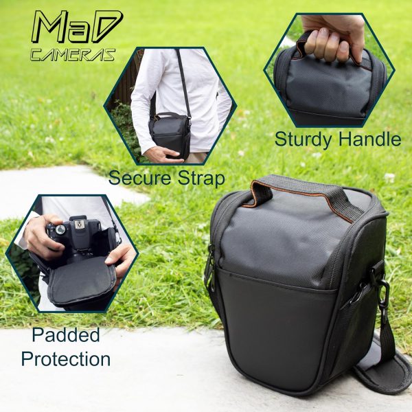 MaD Cameras Padded DSLR Camera Bag - Compact Shoulder Carry ... - Image 4