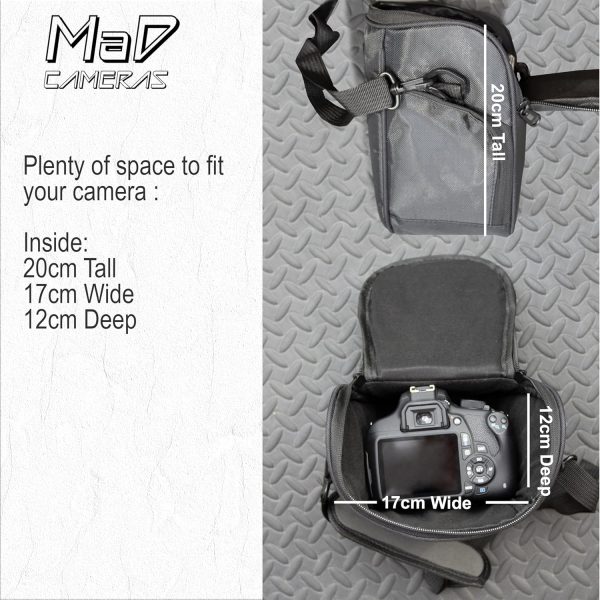 MaD Cameras Padded DSLR Camera Bag - Compact Shoulder Carry ... - Image 3