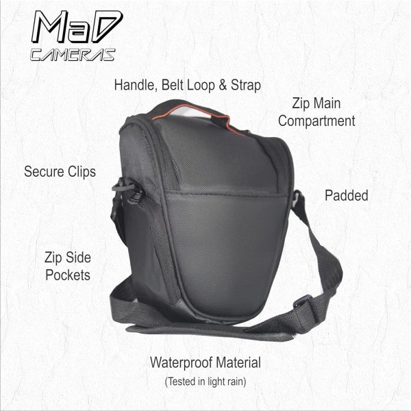 MaD Cameras Padded DSLR Camera Bag - Compact Shoulder Carry ... - Image 7