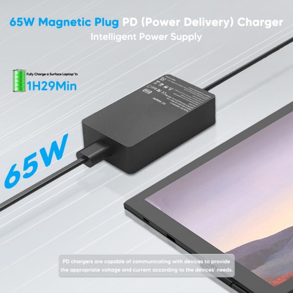 Surface Pro Charger for 65W Microsoft Surface Pro 10/9/8/X/7... - Image 3