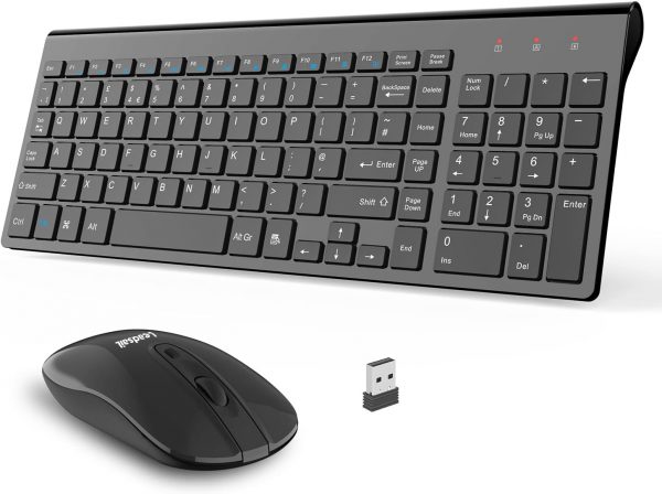 LeadsaiL Wireless Keyboard and Mouse Set, Wireless USB Mouse... - Image 2