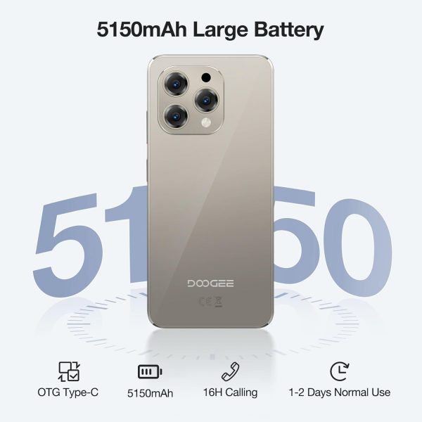 DOOGEE Mobile Phones, N55 Android 14 Phone, 128GB ROM/1TB TF... - Image 3