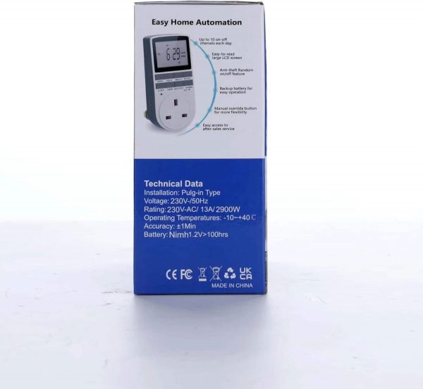 URBZUE Digital Timer Plug Socket, Programmable Switch Timer ... - Image 11