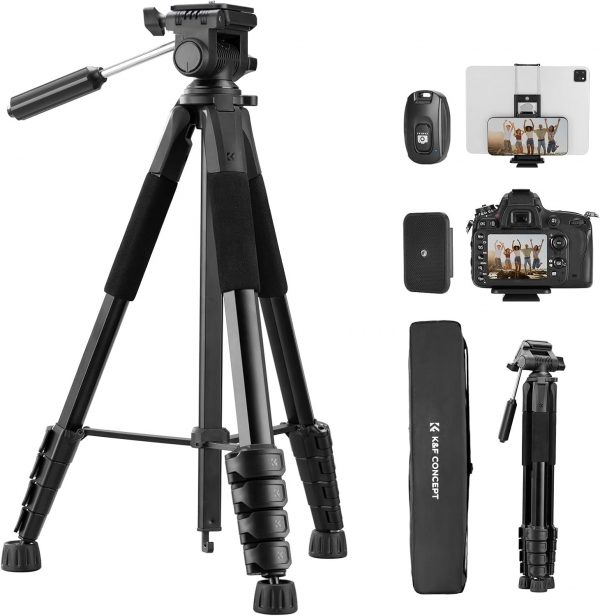 75'' Lightweight Tripod, K&F Concept Compact Tripod for DSLR... - Image 2