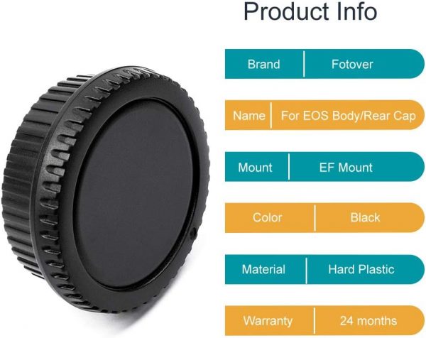 Fotover Camera Body Cap and Lens Rear Cap Cover Replacement ... - Image 3