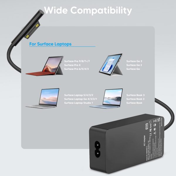 Surface Pro Charger for 65W Microsoft Surface Pro 10/9/8/X/7... - Image 5