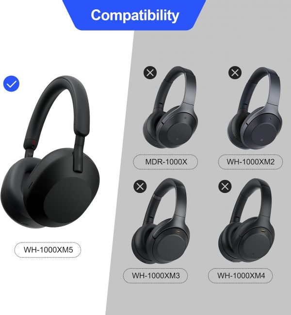 Aurivor Replacement Ear-Pads Cushions for Sony WH-1000XM5 No... - Image 6