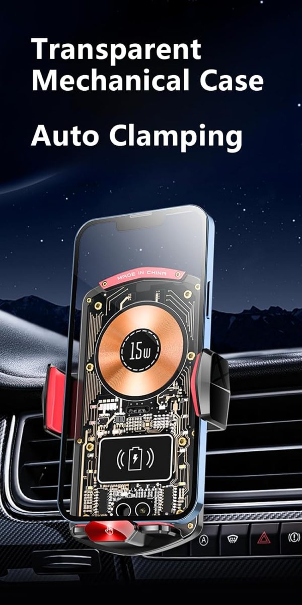 Wireless Car Charger Mount,Phone Holder for cars,15W Fast Ch... - Image 4
