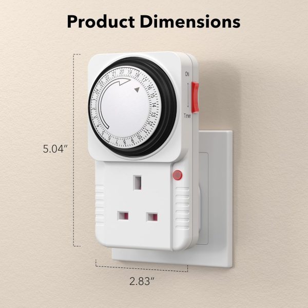 HBN 24 Hour Programmable Mechanical Timer Plug Switch, Energ... - Image 6