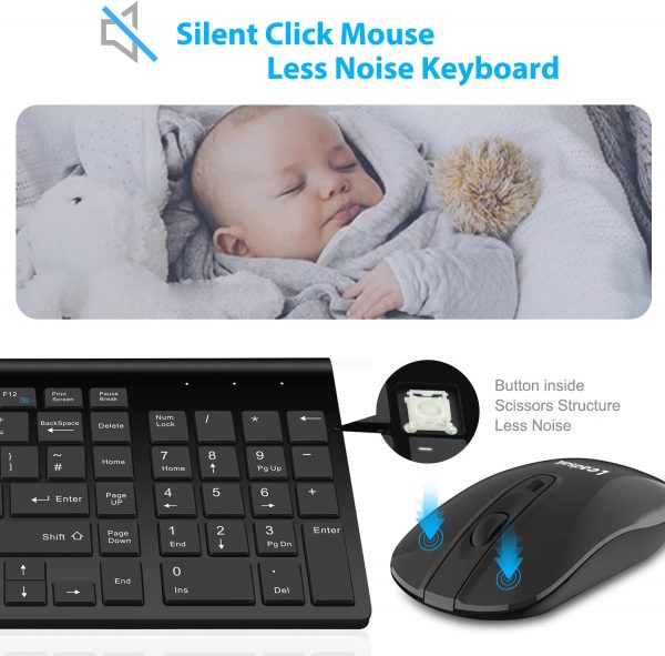 LeadsaiL Wireless Keyboard and Mouse Set, Wireless USB Mouse... - Image 6