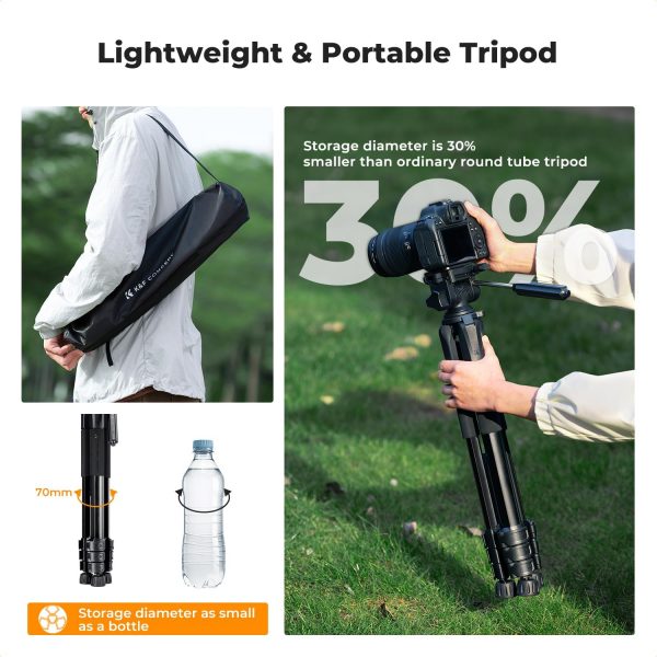 K&F Concept Compact 68'' Lightweight Tripod for DSLR Camera,... - Image 4