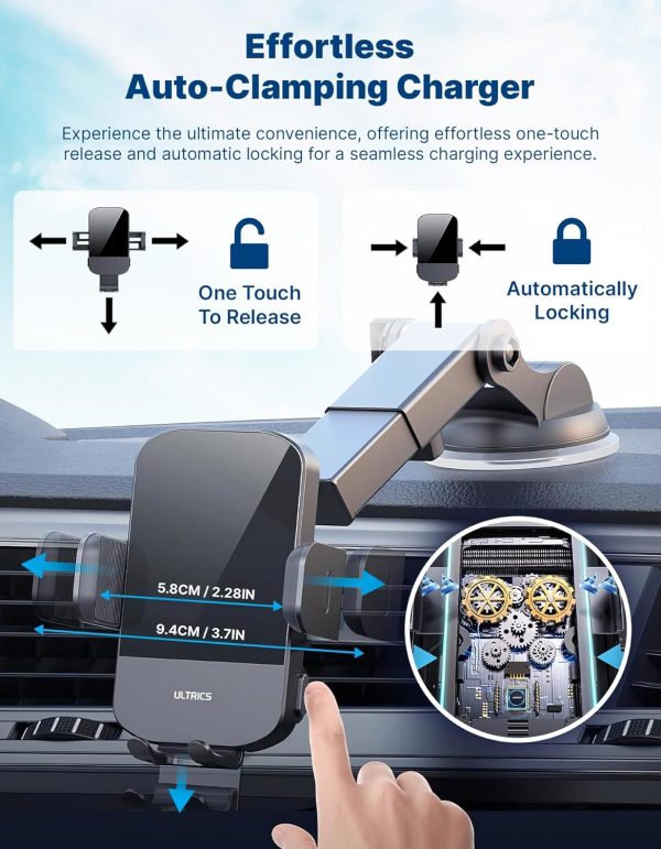 Wireless Car Charger, 15W Fast Charging Car Phone Holder Wir... - Image 3