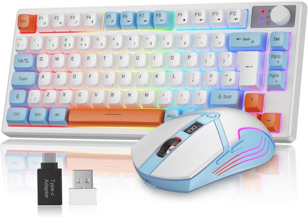 Rewurnth Wireless Keyboard and Mouse Set, 75% Compact UK Lay... - Image 2