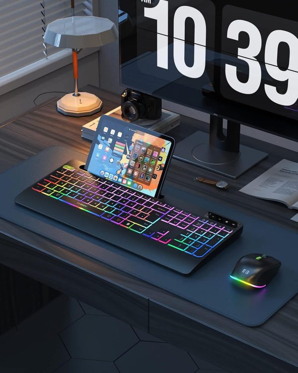 seenda 2.4G Wireless Keyboard and Mouse Combo with Rainbow B... - Image 9