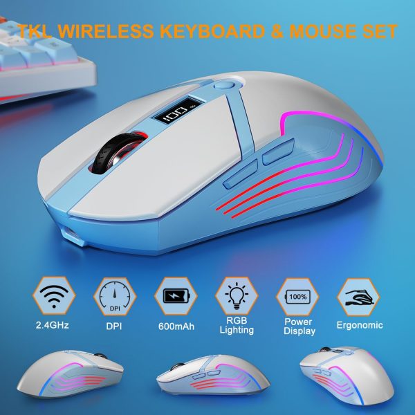 Rewurnth Wireless Keyboard and Mouse Set, 75% Compact UK Lay... - Image 7