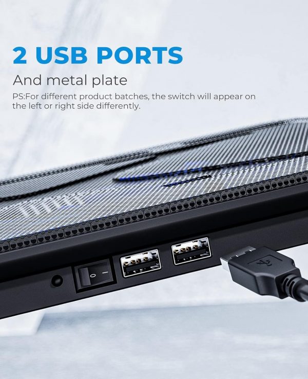 havit Cooling Pad 12"-17" Laptop air Cooler with 3 Ultra Qui... - Image 5