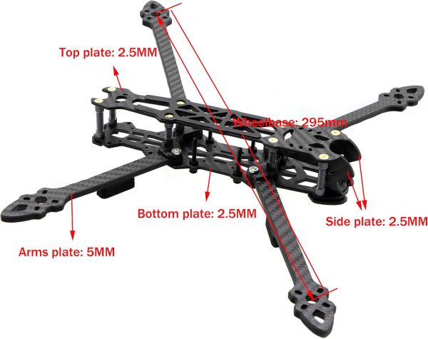 FPVDrone 295mm FPV Racing Drone Frame 7inch Carbon Fiber Qua... - Image 2