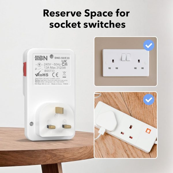 HBN 24 Hour Programmable Mechanical Timer Plug Switch, Energ... - Image 4