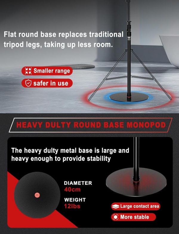 IFOOTAGE Round Base Monopod RB-A400, 79'' Aluminum Photograp... - Image 5