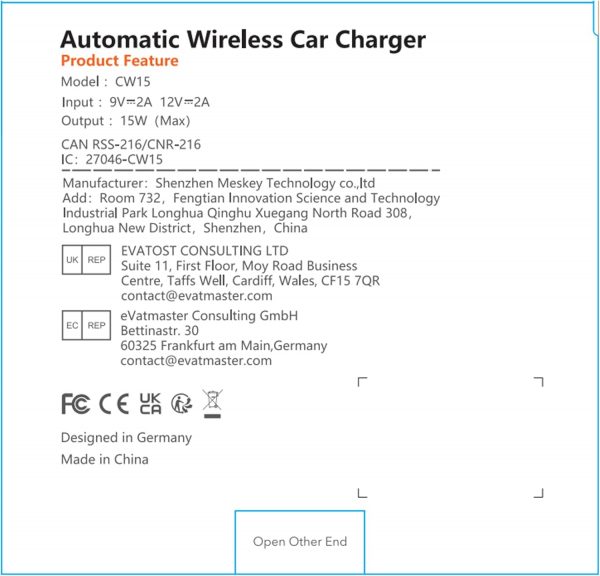 Auckly 15W Fast Qi Wireless Car Charger [EMI] Car Wireless C... - Image 12