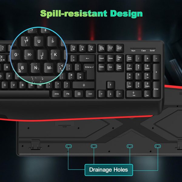 cimetech JQ725 Wireless Keyboard and Mouse, 2.4G Ergonomic K... - Image 5