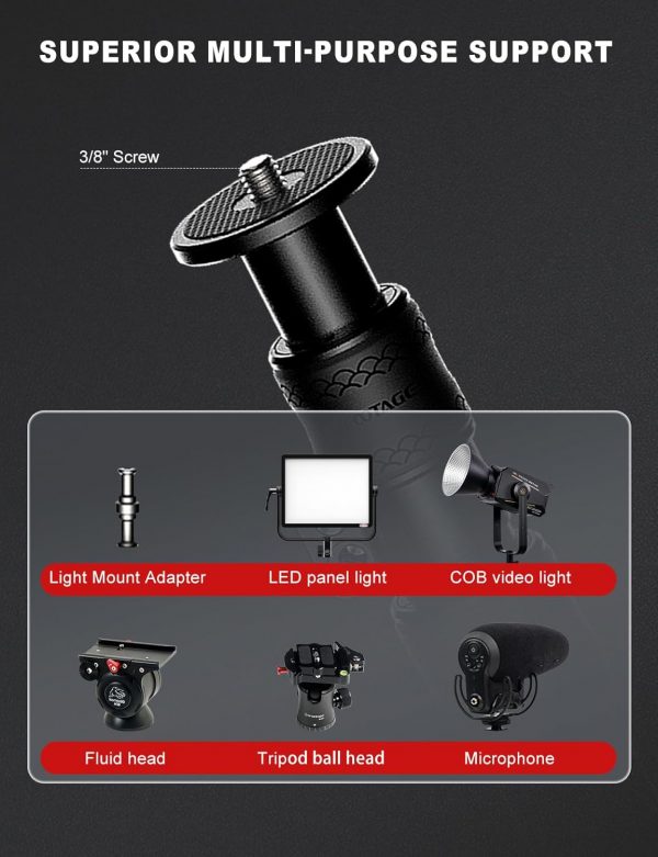 IFOOTAGE Round Base Monopod RB-A400, 79'' Aluminum Photograp... - Image 7