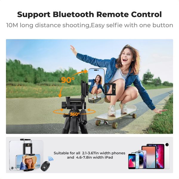 K&F Concept Compact 68'' Lightweight Tripod for DSLR Camera,... - Image 8
