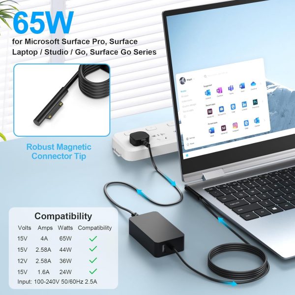 65W Surface Charger for Microsoft Surface Pro 10/9/8/7+/7/6/... - Image 3