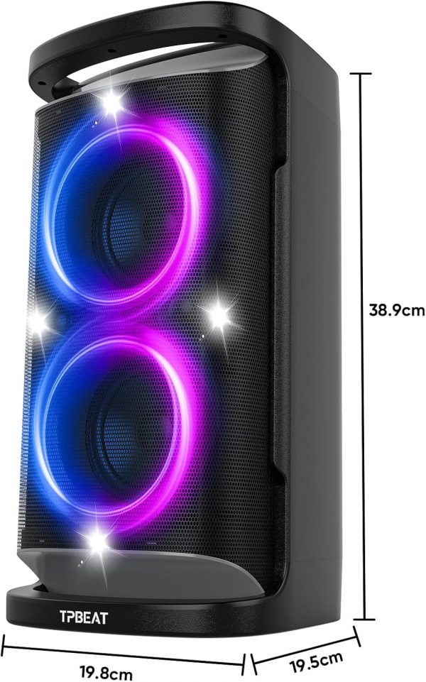 TPBEAT Portable Bluetooth Party Speaker, 160W Peak Powerful ... - Image 3
