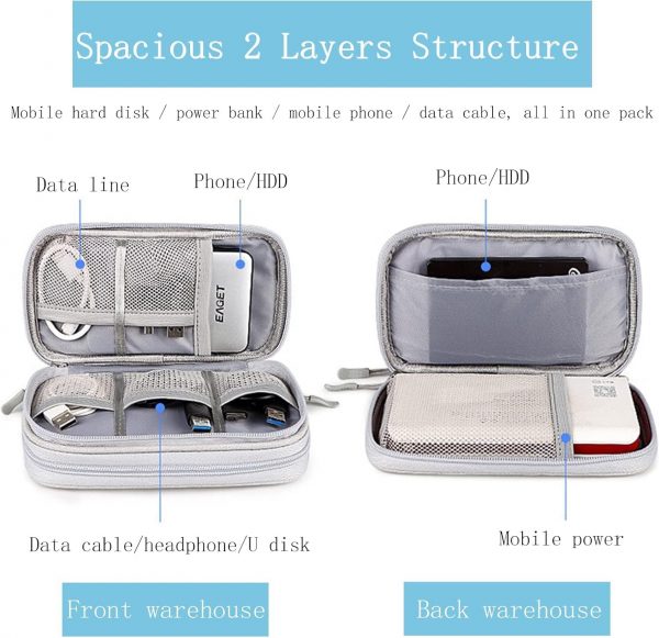 YWKJDDM Electronics Accessories Organiser Bag, Double-Layer ... - Image 5